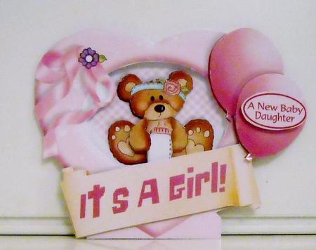 See-through Shaped Box Card - a New Baby Girl by Pam Stubley