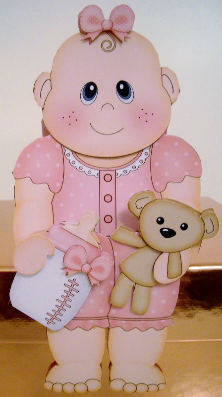 3D on the Shelf Card Kit - Cute New Little Baby Girl Bea by Pam Stubley