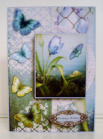 Cardtopper with Matching Envelope Blue Tulip 784 by Pam Stubley