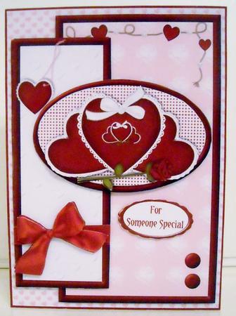 Oval Sketch Card - Red Heart Romance by Pam Stubley