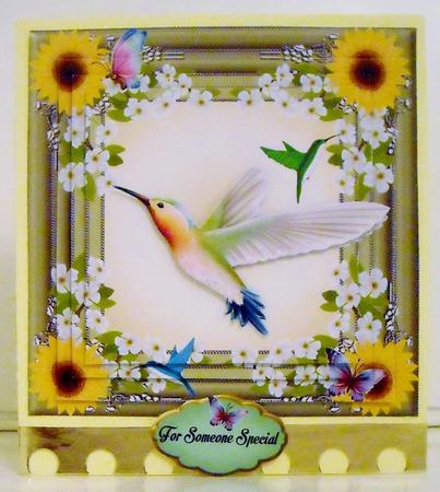 Humming Bird All Occasion Pyramid Card by Pam Stubley