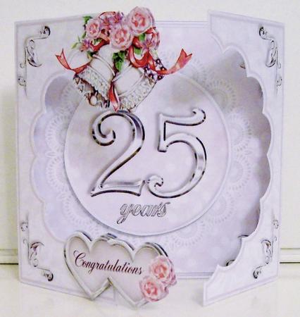 Open Front Card Kit - Silver Wedding by Pam Stubley