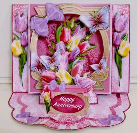 Shadow Box Easel Card Kits - Tulips, Butterflies & Bows by Pam Stubley