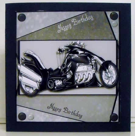 Beautiful Silver & Black Motorbike 8x8 by Pam Stubley