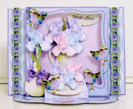 Shadow Box Easel Card Kits - Morning Irises by Pam Stubley