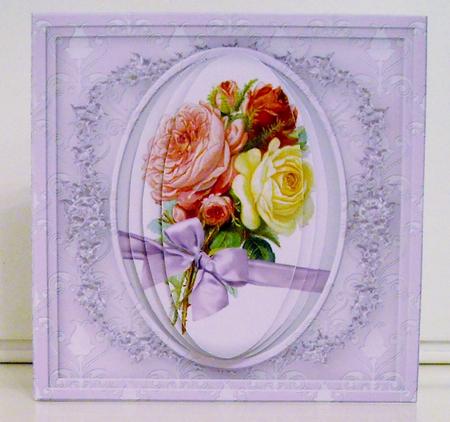 Rose Bouquet Cameo Square Card Kit by Pam Stubley