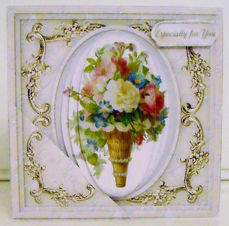 Vintage Bouquet Cameo Square Card Kit by Pam Stubley