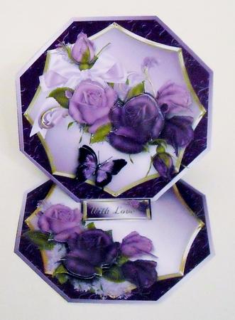 Purple Roses Octagonal Easel Mini Kit by Pam Stubley