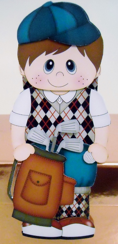 3D on the Shelf Card Kit - Little Golf Boy Johan by Pam Stubley