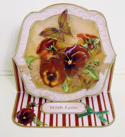 Pansy Posy - Shaped Easel Card Mini Kit by Pam Stubley