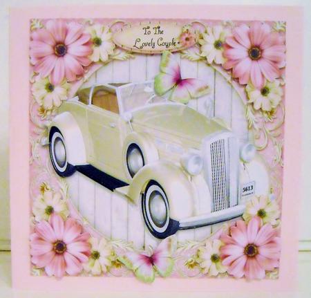 Beautiful Cream Wedding Car 8x8 Mini Kit by Pam Stubley