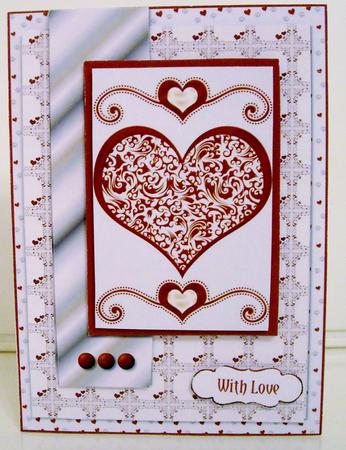 Layered Rectangles Sketch - Filigree Red Heart by Pam Stubley