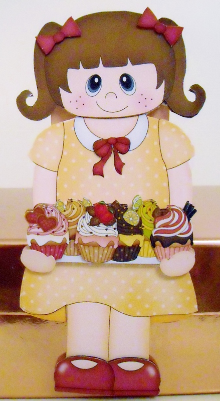 3D on the Shelf Card Kit - Little Cupcake Girl Cady by Pam Stubley