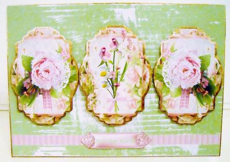 Vintage Flowers Panel Card and Toppers by Pam Stubley