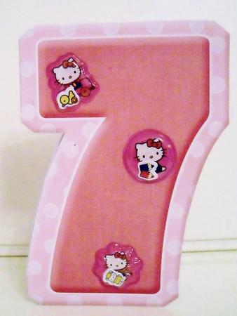 Age 7 Blank Pink Birthday Shape Card by Pam Stubley