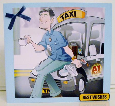 Taxi Dude Silver 8x8 Quick Card by Pam Stubley