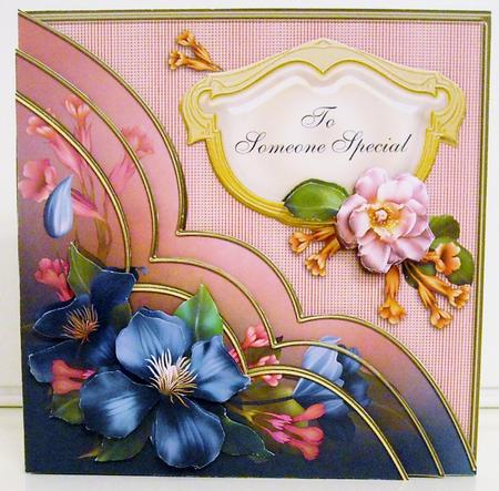 Late Blooms in Pink and Blue 8x8 by Pam Stubley