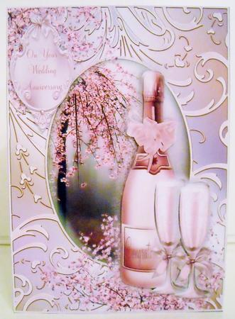 Congratulations Cherry Blossom and Pink Champagne Topper by Pam Stubley