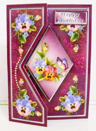 Pretty Pansies - Diamond Cut-out Mini Kit by Pam Stubley