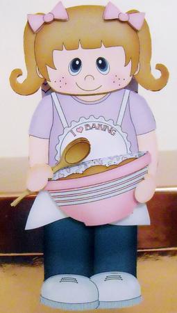 3D on the Shelf Card Kit - Little Baking Girl Stephanie by Pam Stubley