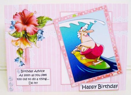 Mildred Has Birthday Advice Quick Card by Pam Stubley