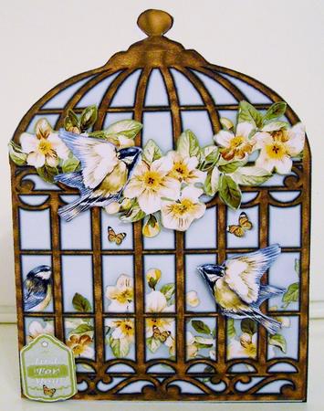 Bluetit in a Gilded Cage - Shaped Cut & Fold Mini Kit by Pam Stubley