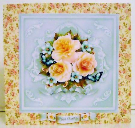 Soft Yellow Spring Vintage Flowers Card Mini Kit2 by Pam Stubley