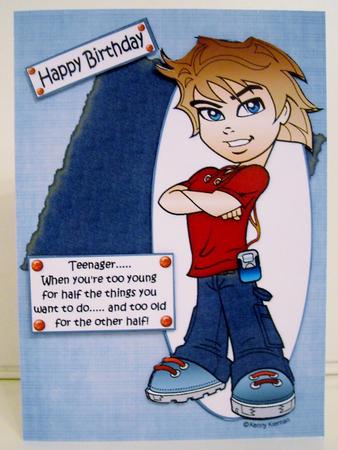 Teen Boy Being a Teenager Quick Card by Pam Stubley