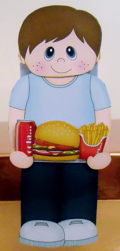 3D on the Shelf Card Kit - Take Away Burger Night Boy Benji by Pam Stubley