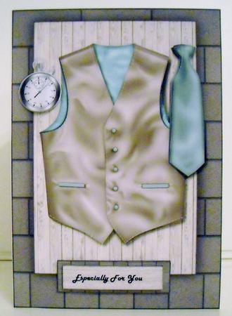 Male Card Vest & Tie by Pam Stubley