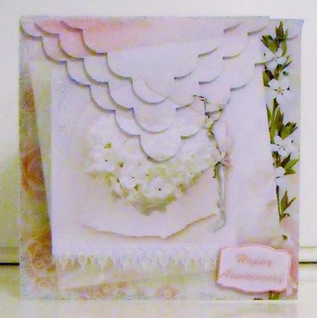 Flower Heart Wedding or Anniversary Card by Pam Stubley
