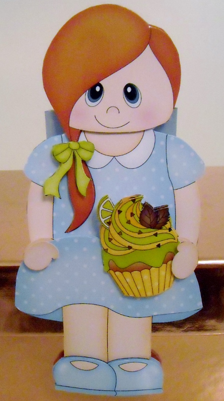 3D on the Shelf Card Kit - Little Cupcake Teen Didi by Pam Stubley