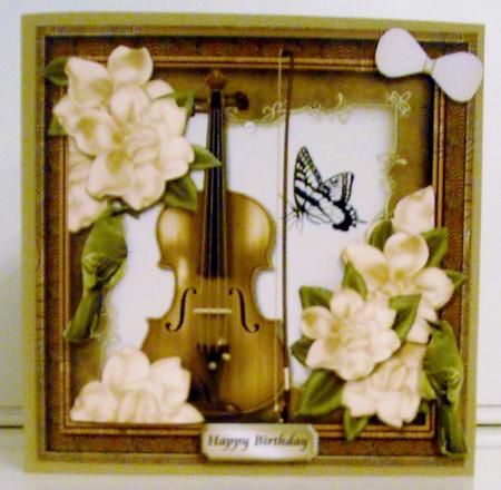 Male Card Fiddle & Bow Mini Kit by Pam Stubley