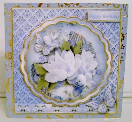 Blue and White Cluster Stacked Layer Card Mini Kit by Pam Stubley