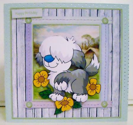 Shaggy Dog and Sunflowers Mini Kit by Pam Stubley