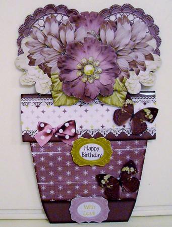 Flower Pot Stand Alone Card with Insert 807 by Pam Stubley
