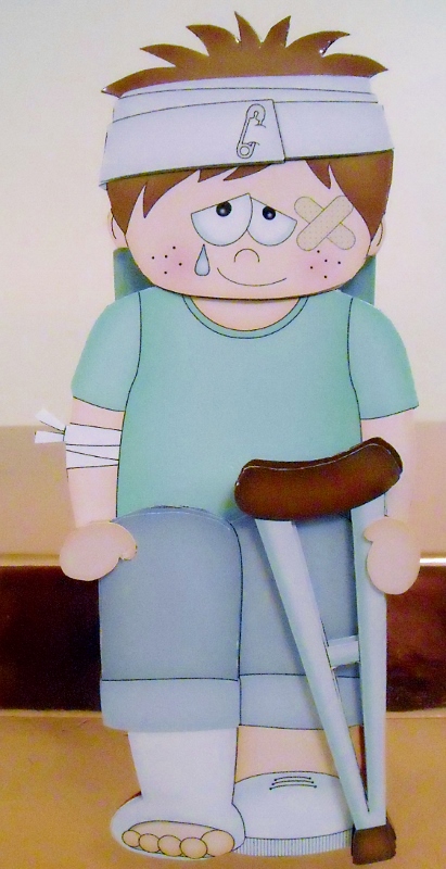 3D on the Shelf Card Kit - Oops Ouch Get Well Boy Christoper by Pam Stubley