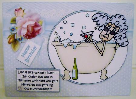Stella Life is Like Taking a Bath Quick Card by Pam Stubley