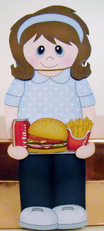3D on the Shelf Card Kit - Take Away Burger Night Lady Britt by Pam Stubley