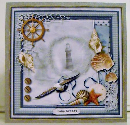 Lighthouse in the Storms of Life Card Topper by Pam Stubley