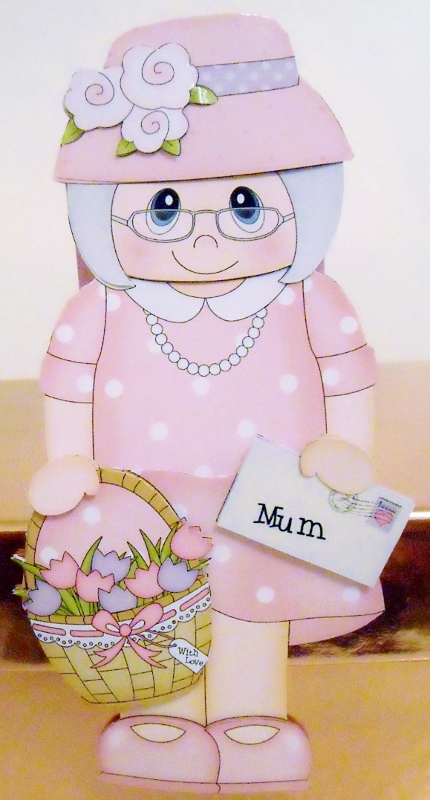 3D on the Shelf Card Kit - Gossip Galz Mum Freida's Flowers by Pam Stubley
