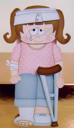 3D on the Shelf Card Kit - Oops Ouch! Get Well Girl Krista by Pam Stubley
