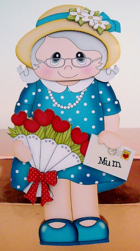 3D on the Shelf Card Kit - Gossip Galz Mum Florie's Flowers by Pam Stubley