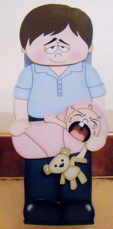 3D on the Shelf Card Kit - Baby Girl's Tired New Daddy Earle by Pam Stubley