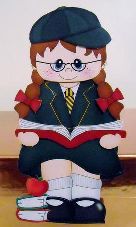 3D on the Shelf Card Kit - Little Schoolgirl Marie by Pam Stubley