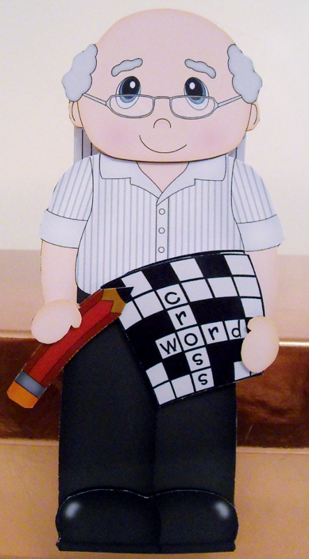 3D on the Shelf Card Kit - Crossword Old Man Cade by Pam Stubley