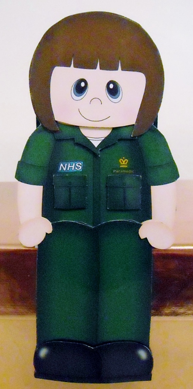3D on the Shelf Card Kit - Little Nhs Paramedic Sheryl by Pam Stubley