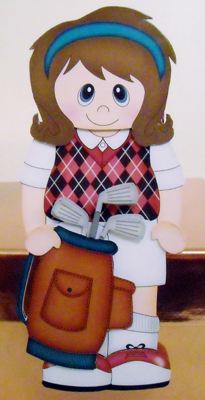 3D on the Shelf Card Kit - Little Golf Lady Patty by Pam Stubley
