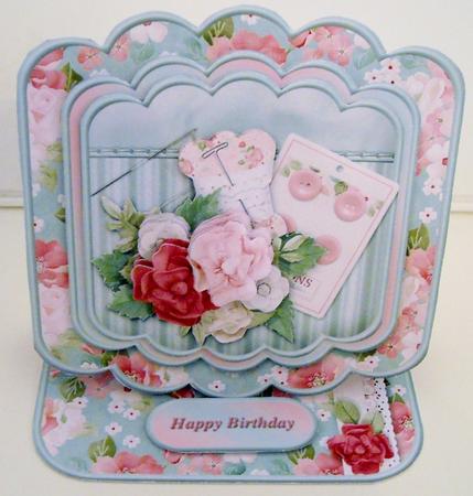 Grandma's Sewing Basket - Stacked Layer Easel Card Mini Kit by Pam Stubley