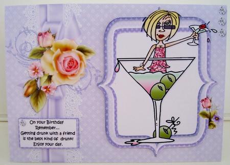 J.j Birthday Drinks with a Friend Quick Card by Pam Stubley